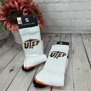NWT strideline UTEP miners full knit Crew Socks collegiate NCAA UNISEX M/L